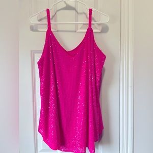 Sparkly bright pink swing cami size 1 Torrid - cute for spring and summer!